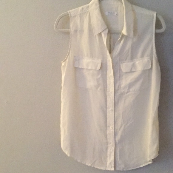 Equipment sleeveless slim signature silk shirt - Picture 3 of 5